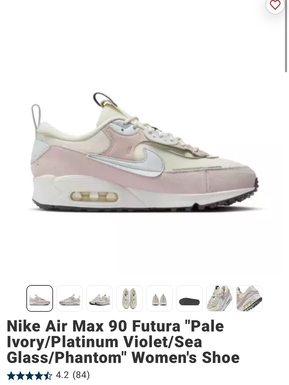 Nike Women's Air Max 90 Futura in Pale Ivory and Soft Pink